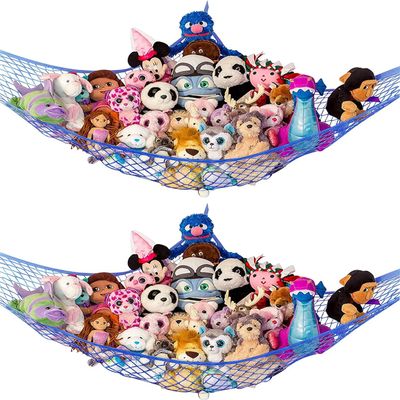 Extra Large Stuffed Animal Storage Hammock 2 Pack | Holds 12 lbs | Corner Stuffed Animal Organizer | Plushie Net for Stuffed Animals | Stuffy Storage, Cute Bedroom, Room Decor | Blue