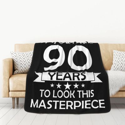 90 Year Old Birthday Gifts Soft Blanket Double-Sided Throw Blanket Light Weight Blankets Flannel Fleece for Couch Sofa Bedding for Men Women Gifts 50"X60"