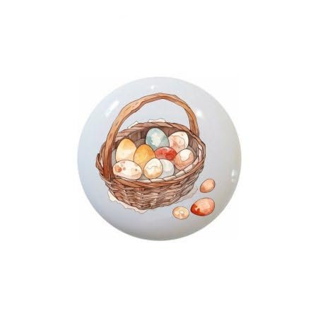 Farm Fresh Knobs Design Ceramic Cabinet Kitchen Bathroom Furniture Handles or Pulls w/Glossy Finish - Chicken Ultimate Chickens Baby Chicks Hen House Eggs by eae - 1.5 x 1.5 Inches (14)