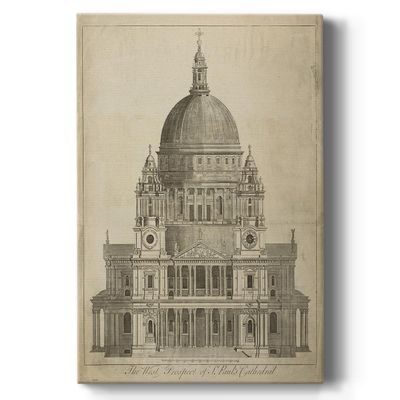 Renditions Gallery Canvas Historical Art Prints for Living Room St. Paul's Vintage Cathedral Abstract Wall Hanging Paintings for Kitchen Office Home Decor - 12"X18" LT526
