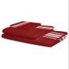 Abstract Farmhouse Stripes Bath Towels for Bathroom Set - Luxury Towels Gifts for Women,Quick Dry Beach Kitchen Hand Hair Face Yoga Workout Gym Towel and Dish Washcloth,Geometric Burgundy Red White view 2