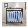 Coat Rack Coat Stands Hanging Double Rods Display Racks Women's Clothing Store Middle Display Racks Wrought Iron Side Hangers Coat Tree (Color : Black, Size : 150 * 50 * 150cm) view 1