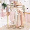Coat Rack Coat Stands Hanging Double Rods Display Racks Women's Clothing Store Middle Display Racks Wrought Iron Side Hangers Coat Tree (Color : Black, Size : 150 * 50 * 150cm) view 3