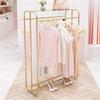 Coat Rack Coat Stands Hanging Double Rods Display Racks Women's Clothing Store Middle Display Racks Wrought Iron Side Hangers Coat Tree (Color : Black, Size : 150 * 50 * 150cm) view 4