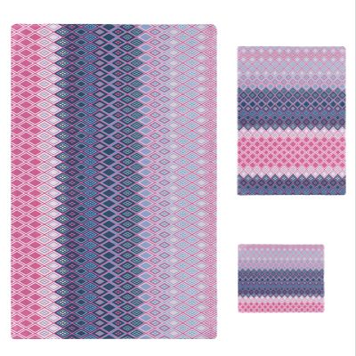 Purple Geometric Bath Towels for Bathroom Set - Luxury Towels Gifts for Women,Quick Dry Beach Kitchen Hand Hair Face Yoga Workout Gym Towel and Dish Washcloth,Ombre Rhombus Modern Gradient Color