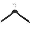17 NAHANCO Slimline Wooden Shirt/Dress Hanger - Low Gloss Black W/Black Hook view 1