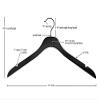 17 NAHANCO Slimline Wooden Shirt/Dress Hanger - Low Gloss Black W/Black Hook view 4