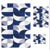Navy Blue Bath Towels for Bathroom Set - Luxury Towels Gifts for Women,Quick Dry Beach Kitchen Hand Hair Face Yoga Workout Gym Towel and Dish Washcloth,Modern Abstract Geometric Middle Century view 1