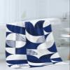Navy Blue Bath Towels for Bathroom Set - Luxury Towels Gifts for Women,Quick Dry Beach Kitchen Hand Hair Face Yoga Workout Gym Towel and Dish Washcloth,Modern Abstract Geometric Middle Century view 3