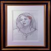 Original graphite drawing by Jerry De La Cruz "Candy" signed framed view 1
