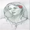 Original graphite drawing by Jerry De La Cruz "Candy" signed framed view 2