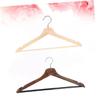 CHILDWEET 2pcs Solid Wooden Suit Hangers Non-Slip Bar and Rust Hooks for Coats Jackets and Dresses Natural and Walnut Finish Heavy Duty Design for Maximum Closet Storage view 4