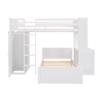 Hlcodca Twin Size Loft Bed with A Twin Size Stand-Alone Bed, Shelves,Desk,and Wardrobe Multifunctional 2 Beds in 1 Space Saving Furniture Bed Frames (White, Twin) view 4