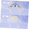 LIFKOME Girl Decorative Tiara Wedding Crown Rhinestone Blue Headwear view 4