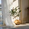 ILUOGUDU 100% Linen Curtains Natural Linen Curtain Panels for Living Room/Light Reducing Linen Sheer Curtains 96 inch Length 1Panels Set, White (Tab Top Curtains, 120" W x 96" L) view 3
