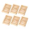6pcs Bamboo Soap Holder Laundry Soap Holder Laundry Dish Wooden Tray Draining Rack Shower Stand Kitchen Sponge Holder Wooden Stand view 1