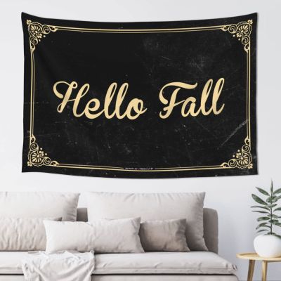 Abipuir Funny Sogns Hello Fall Tapestry Home Decor For Men Bedroom Decor Aesthetic (Size : 75X100CM)