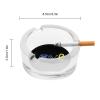Love Firefighters Glass Ashtrays Round Ash Tray Cute Pretty Ash Holder Case for Home Office Deck Decoration view 2