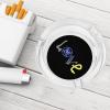 Love Firefighters Glass Ashtrays Round Ash Tray Cute Pretty Ash Holder Case for Home Office Deck Decoration view 4