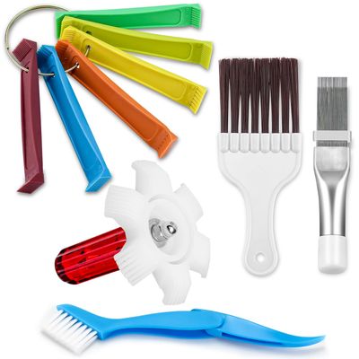 Cenipar 5PCS Air Conditioner Condenser Fin Comb Set Include FCR6 Fin Comb, Metal Radiator Fin Comb, Plastic Air Conditioner Fin Comb, Blue Folding Brush and Brown Brush Air Conditioner Fin
