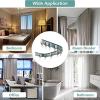 Aluminium Alloy Ceiling Track for Curtains, Curved Shower Curtain Rod, Sliding Curtain Track, Bendable Curved Ceiling Curtain Track, Ceiling Wall Mount Curtain Sliding Track System Set ( Color : Black view 2