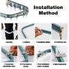 Aluminium Alloy Ceiling Track for Curtains, Curved Shower Curtain Rod, Sliding Curtain Track, Bendable Curved Ceiling Curtain Track, Ceiling Wall Mount Curtain Sliding Track System Set ( Color : Black view 4