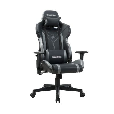 Black Red PU E-Sports Car Seat, Adjustable Height Comfy Swivel Task Chair with Backrest and Neck Support, Gaming Chair, 54 * 51 * 123-133CM(Color:Black)