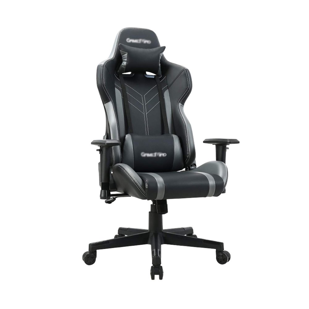 Black Red PU E-Sports Car Seat, Adjustable Height Comfy Swivel Task Chair with Backrest and Neck Support, Gaming Chair, 54 * 51 * 123-133CM(Color:Black)