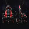 Black Red PU E-Sports Car Seat, Adjustable Height Comfy Swivel Task Chair with Backrest and Neck Support, Gaming Chair, 54 * 51 * 123-133CM(Color:Black) view 2