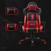 Black Red PU E-Sports Car Seat, Adjustable Height Comfy Swivel Task Chair with Backrest and Neck Support, Gaming Chair, 54 * 51 * 123-133CM(Color:Black) view 4