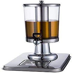 Beer Dispenser for Home Buffet Drink Machine 3L Stainless Steel Clear Beverage Drink Dispenser Round Transparent Beverage Dispenser (Color : Silver)