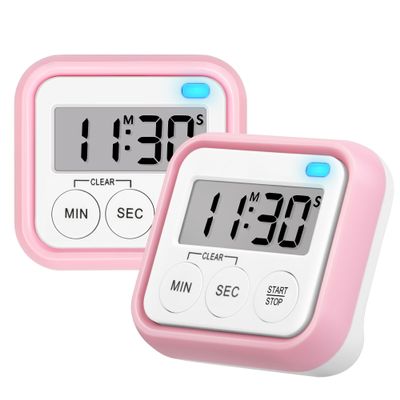 Timer, Kitchen Timers for Cooking Classroom Timer for Kids Teachers Magnetic Digital Timers 2 Pack, Pink