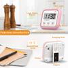 Timer, Kitchen Timers for Cooking Classroom Timer for Kids Teachers Magnetic Digital Timers 2 Pack, Pink view 4