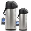 (64 Oz + 102 Oz) Airpot Coffee Dispenser with Pump, Insulated Thermal Coffee Carafe - Stainless Steel Hot Beverage Dispenser - Thermos Urn for Hot/Cold Water, Drink Dispenser for Parties view 1