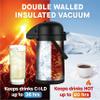 (64 Oz + 102 Oz) Airpot Coffee Dispenser with Pump, Insulated Thermal Coffee Carafe - Stainless Steel Hot Beverage Dispenser - Thermos Urn for Hot/Cold Water, Drink Dispenser for Parties view 2