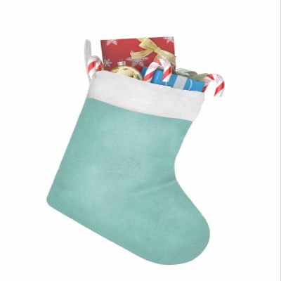 Christmas Stockings, Solid Color Farmhouse Decor Aqua Durable Hanging Decor for Trees, Fireplaces, Indoors and Outdoors, Perfect for Storing Gifts, 18x12 Inch