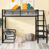 Brabrety Metal Twin Size Loft Bed with Bench and Storage Staircase, Space Saving,Ideal for bedrooms and Dormitories. view 4