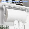 Paper Towel Holder Under Cabinet, Ayybboo Wall Mount Paper Towel Holder, for Kitchen or Bathroom Self-Adhesive or Drill Mounting Paper Roll Holder 13.8in(Silver) view 3