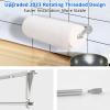 Paper Towel Holder Under Cabinet, Ayybboo Wall Mount Paper Towel Holder, for Kitchen or Bathroom Self-Adhesive or Drill Mounting Paper Roll Holder 13.8in(Silver) view 4