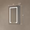 Boyel Living 20x32 Inch Bathroom Cabinet with Mirror and Lights Medicine Cabinets for Bathroom Anti-Fog, Clock, Room Temp Display, Dimmer, Outlets & USBs(Right Door) view 2