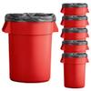 SunSierra Set of 6 55 Gallon Round Commercial Trash Can, Industrial Recycling Bin, Durable Garbage Can, Ingredient Bin, Safe Food Container (Red) view 1