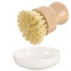 Homoyoyo Bamboo Handle Dish Scrubber Set Kitchen Cleaning Brush for Dishes Pot Brush with Long Handle view 1