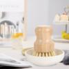 Homoyoyo Bamboo Handle Dish Scrubber Set Kitchen Cleaning Brush for Dishes Pot Brush with Long Handle view 3