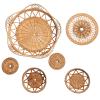 Firlar 6PCS Boho Wall Basket Decor Woven Rattan Bamboo Wall Baskets Decor Handmade Boho Wall Decoration for Bedroom Living Room Dining Room Office (#1) view 1