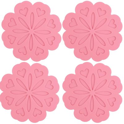 4 Pcs Silicone Trivet Pot Mat, Silicone Pot Holders for Hot Pan and Pot Pads. Heat Resistant Counter Mats for Tables Placemats,Countertops, Spoon Rest and Coasters