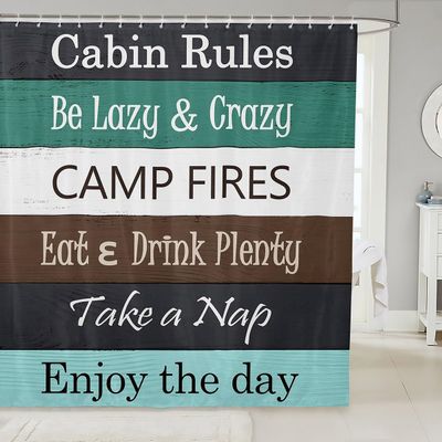 Rustic Cabin Shower Curtains,Old Wooden Plank Cottage Farmhouse Bathroom Curtains for Kids Girls Boys Adults,Camper Adventure Vintage Waterproof Curtains,12 Hooks Suits,72" W x 78" L