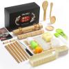 Delamu Sushi Making Kit 27 in 1 [Parent-Child] Sushi Kit, for Beginners/Pros Sushi Makers, with Bamboo Sushi Mats, Sushi Bazooka, Onigiri Mold, Rice Paddle, Sushi Knife, Guide Book & More view 1