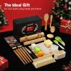 Delamu Sushi Making Kit 27 in 1 [Parent-Child] Sushi Kit, for Beginners/Pros Sushi Makers, with Bamboo Sushi Mats, Sushi Bazooka, Onigiri Mold, Rice Paddle, Sushi Knife, Guide Book & More view 2