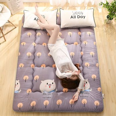 Japanese Style Roll Up Mattress, Thick Floor Futon Mattress Double Foldable,Single/Double Sleeping Pad for Dormitory Bedroom,Folding Mattress Sofa Bed,Purple,King/180x200cm