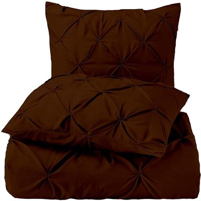 3 PC Twin Size Duvet Cover Set Cotton All Season Brown Duvet Cover Twin (68 x 90)